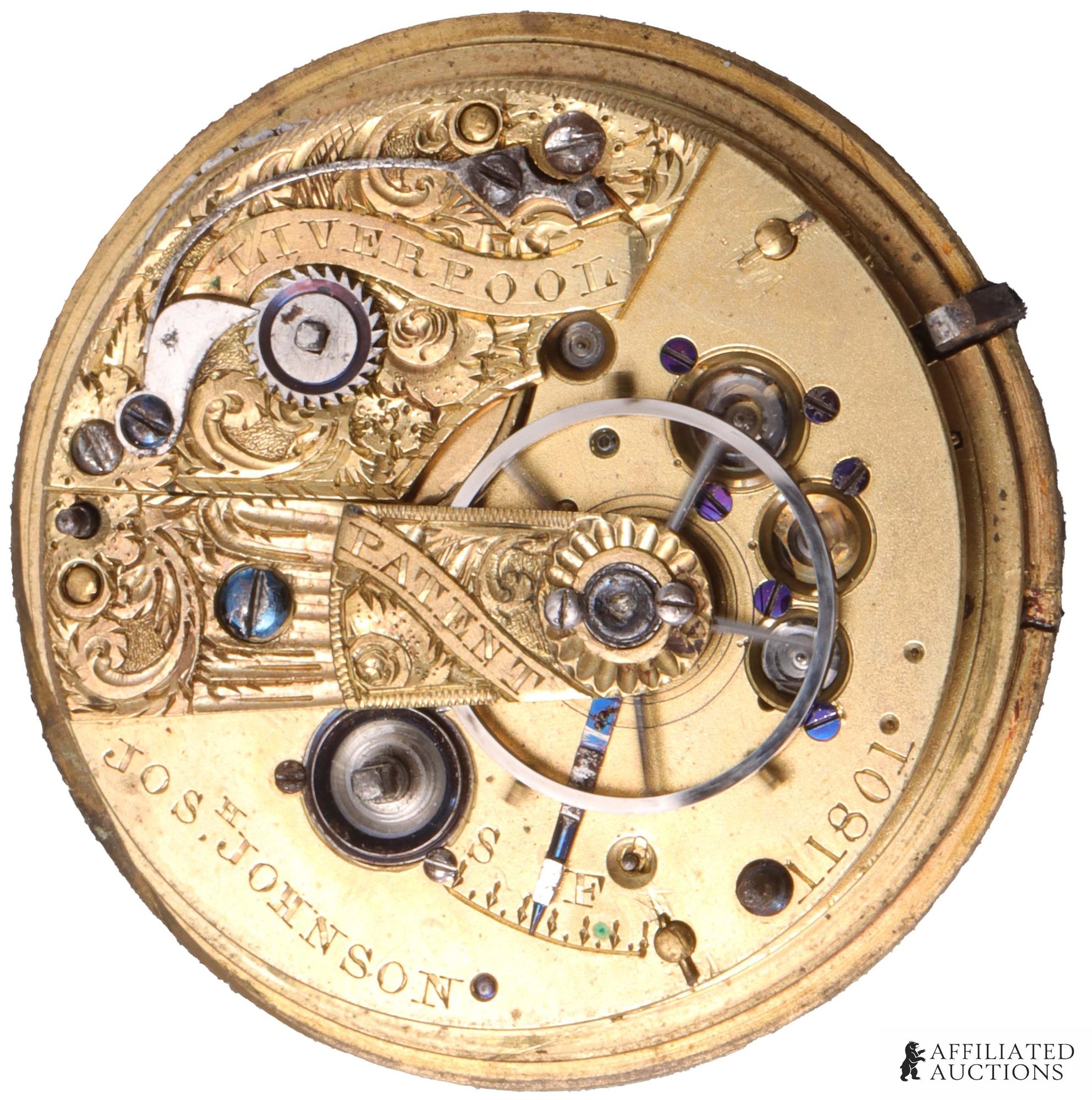 Joseph Johnson Liverpool fusee movement signed and numbered 11801